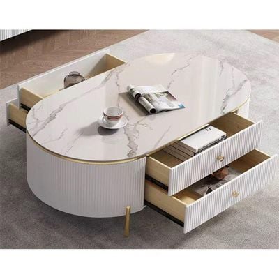 Modern Cool Tv And Coffee Tables Set With Golden Accents 200Cm