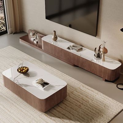 Luxury Tv And Coffee Tables Set Wooden Accent 200Cm