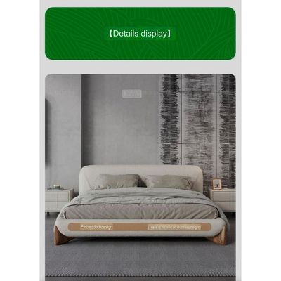 Snow White Fabric Bed Frame With Two Bedside 180X200Cm
