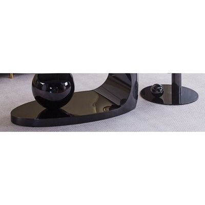 Oval Slate Coffee Tables Set Stainless Steel Black 120Cm