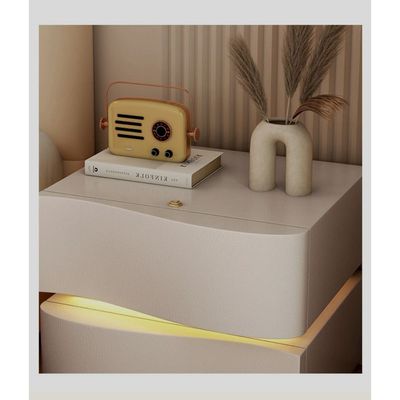 Modern Bedside With Led White