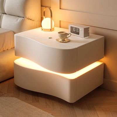 New Style Bedside With Led White