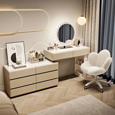 Dresser - Charming Beauty Vanity Dressing Table - Beige 200Cm