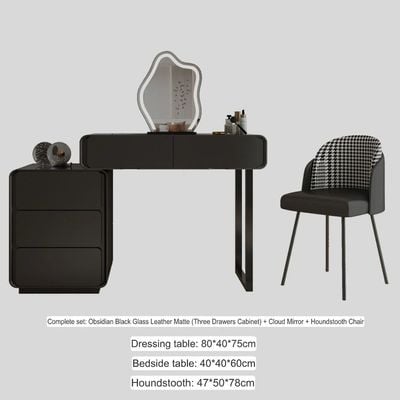 Dresser - Black Swan Vanity Dressing Table Black 80Cm