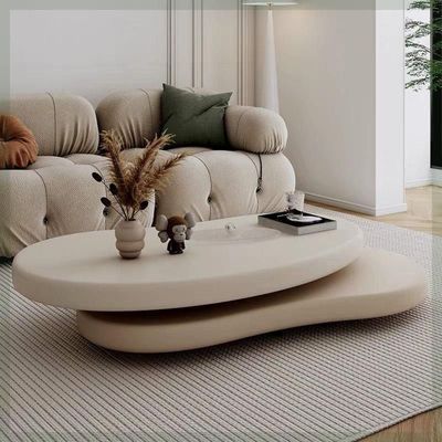 Rotating Top Coffee Table - White Top And Beige Base 120Cm Rotating Top Coffee Table - White Top And Beige Base 120Cm