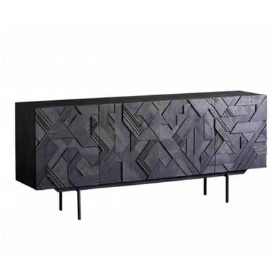 Real Wood Luxury Console Table Black 220Cm