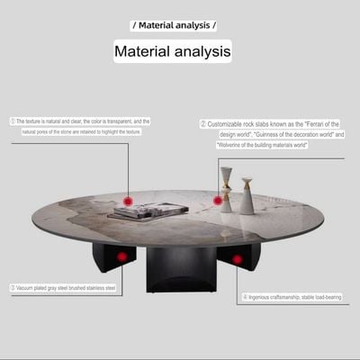 Round Coffee Table With Ceramic Top 90Cm