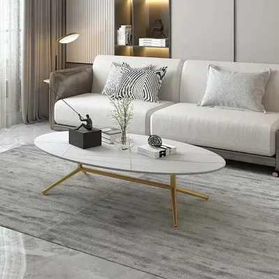 Split Coffee Table - White Marble 