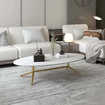 Split Coffee Table - White Marble 