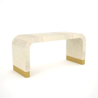 Saphed Coffee Table - Beige Bone Inlay