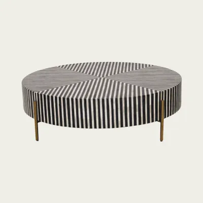 Kadri Coffee Table - Black & White Bone Inlay