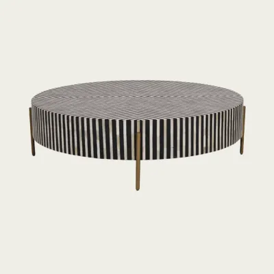 Kadri Coffee Table - Black & White Bone Inlay