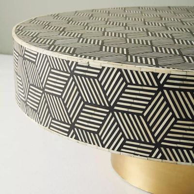 Ameerah Coffee Table - Black & White Bone Inlay