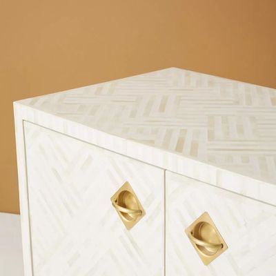 Ameerah TV Unit Cabinet - White Bone Inlay