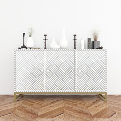 Ameerah Cabinet - Grey Bone Inlay