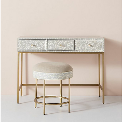 Seema Dresser Console & Stool - Grey Bone Inlay