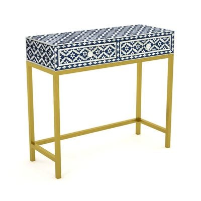 Inayat Mini Dresser Console - Navy Blue Bone Inlay