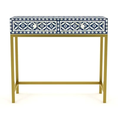 Inayat Mini Dresser Console - Navy Blue Bone Inlay