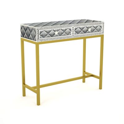 Elnaz Mini Dresser Console - Black Bone Inlay