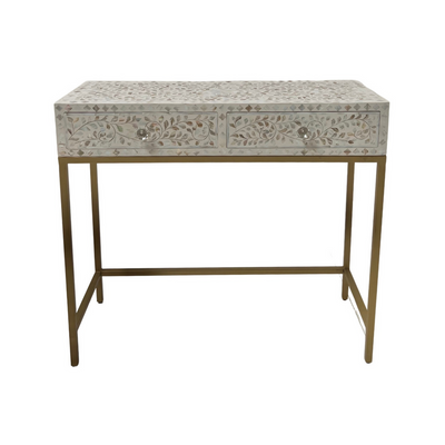 Iris Mini Dresser Console - White Mother of Pearl Inlay