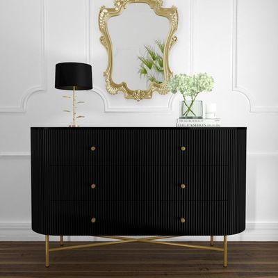 Daraj Big Chest of Drawers - Black Wood