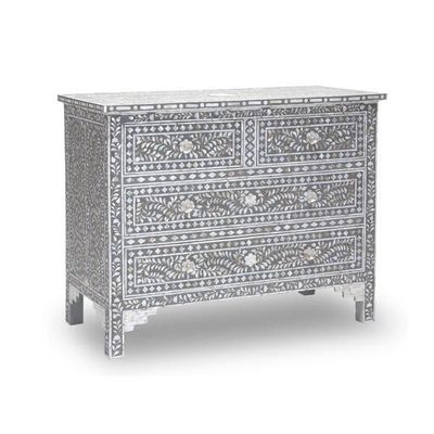 Iris Chest of Drawers - Grey Mother of Pearl