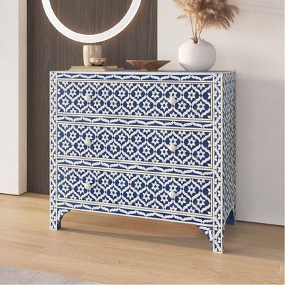 Inayat Chest of Drawers - Navy Blue Bone Inlay