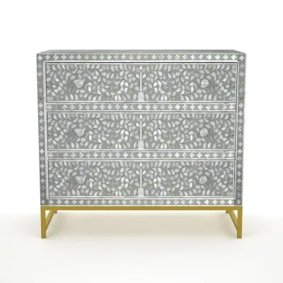 Iris Chest of Drawers - Grey Mother of Pearl