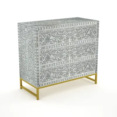 Iris Chest of Drawers - Grey Mother of Pearl