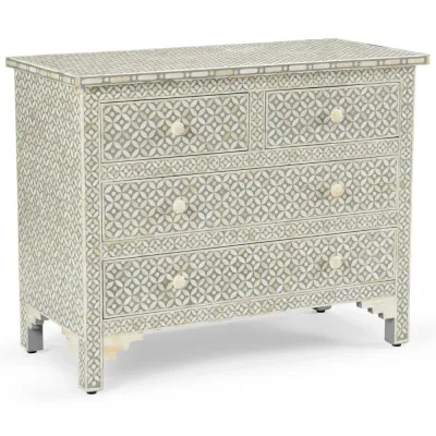 Yasmine Chest of Drawers - Grey Bone Inlay