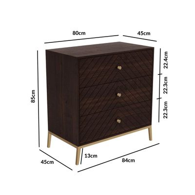 Ewan Small Chest of Drawers - Dark Wood