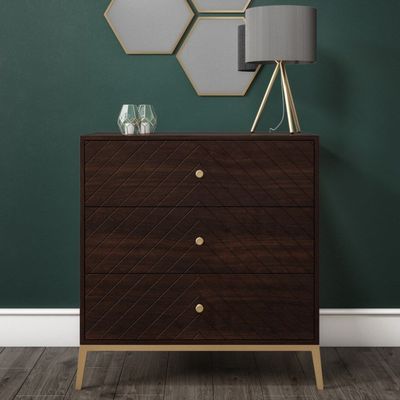 Ewan Small Chest of Drawers - Dark Wood