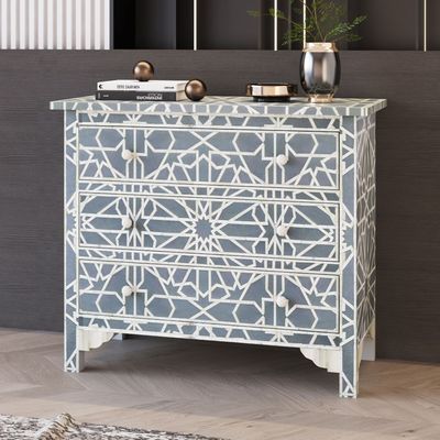 Cyrus Chest of Drawers - Grey Bone Inlay