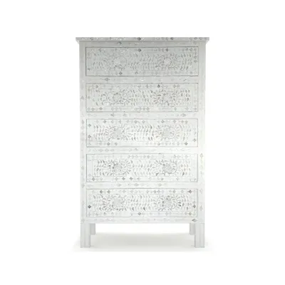 Iris Chest of Drawers - White Mother of Pearl