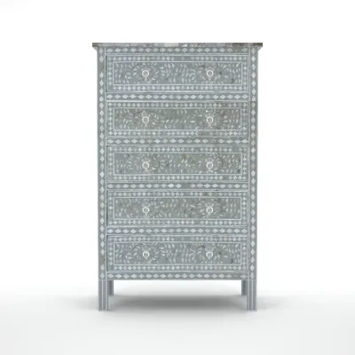 Iris Chest of Drawers - Grey Mother of Pearl