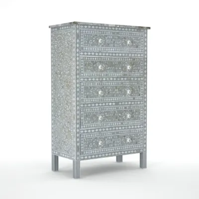 Iris Chest of Drawers - Grey Mother of Pearl