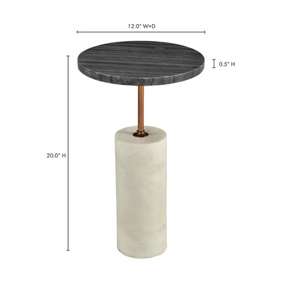 Ava Side Table - White Marble