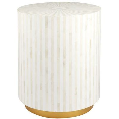 Manzil Side Table - White Bone Inlay