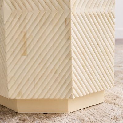 Anu Side Table - Bone Carved