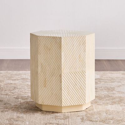 Anu Side Table - Bone Carved