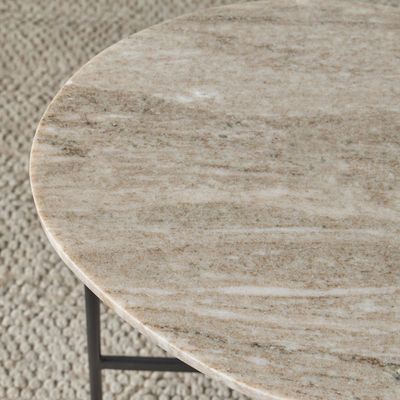 Avo Side Table - Brown Marble