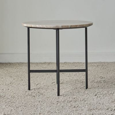 Avo Side Table - Brown Marble