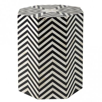 Cairo Side Table - Black & White Bone Inlay