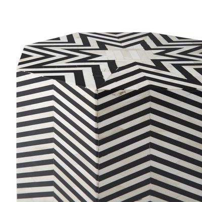 Cairo Side Table - Black & White Bone Inlay