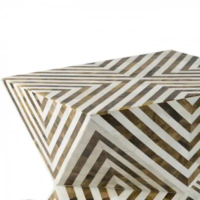 Athaar Side Table - Brown Bone Inlay