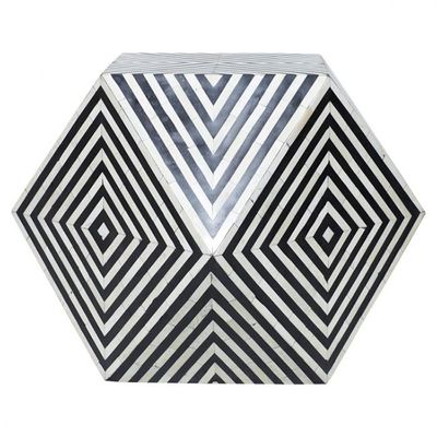 Aryan Side Table - Black Bone Inlay