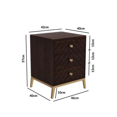 Ewan Side Drawer - Dark Wood