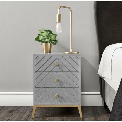 Ewan Side Drawer - Pale Grey Wood