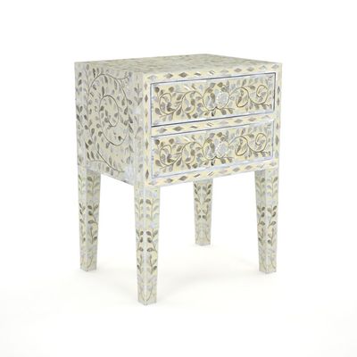 Iris Side Drawer - Cream Mother of Pearl