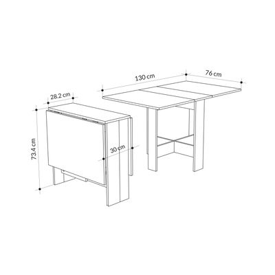 Mourah Artemo Foldable Dining Table - Dark Grey - 2 Years Warranty